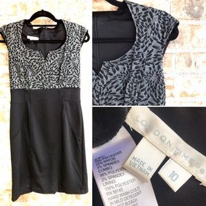 {LONDON TIMES} Pinup Dress Black + Gray Sz 10